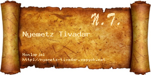 Nyemetz Tivadar névjegykártya